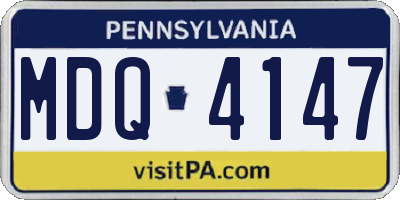 PA license plate MDQ4147