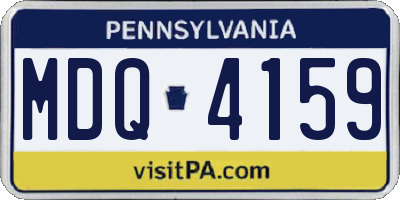PA license plate MDQ4159
