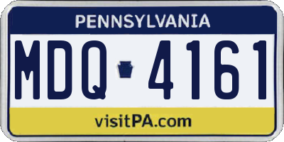 PA license plate MDQ4161