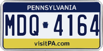 PA license plate MDQ4164
