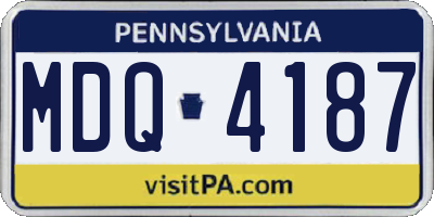 PA license plate MDQ4187