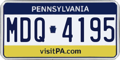 PA license plate MDQ4195