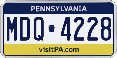 PA license plate MDQ4228
