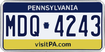 PA license plate MDQ4243