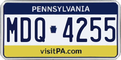 PA license plate MDQ4255