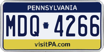 PA license plate MDQ4266