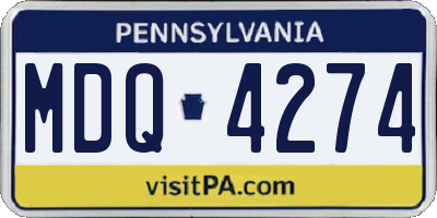 PA license plate MDQ4274