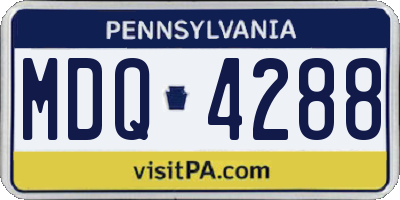 PA license plate MDQ4288