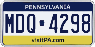 PA license plate MDQ4298
