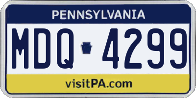 PA license plate MDQ4299