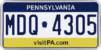 PA license plate MDQ4305