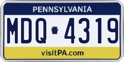 PA license plate MDQ4319