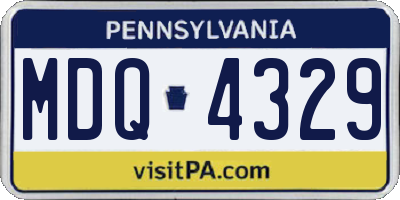 PA license plate MDQ4329