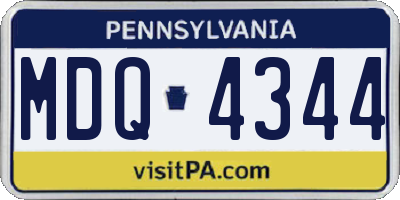 PA license plate MDQ4344