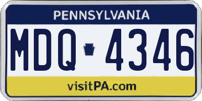 PA license plate MDQ4346