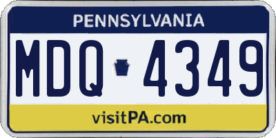 PA license plate MDQ4349