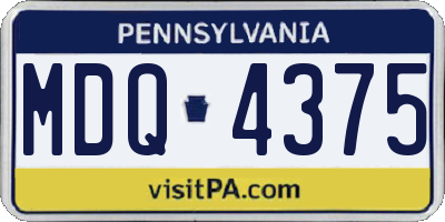 PA license plate MDQ4375