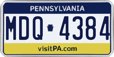 PA license plate MDQ4384