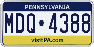 PA license plate MDQ4388