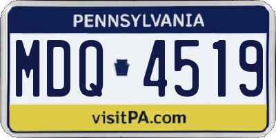 PA license plate MDQ4519