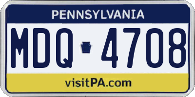 PA license plate MDQ4708