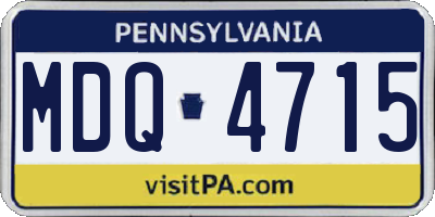 PA license plate MDQ4715