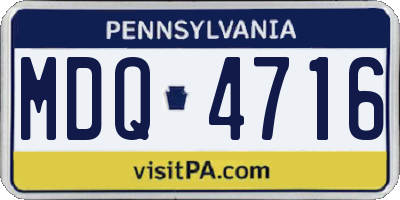 PA license plate MDQ4716