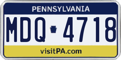 PA license plate MDQ4718