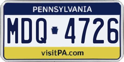 PA license plate MDQ4726