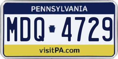 PA license plate MDQ4729
