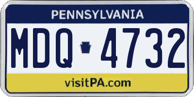 PA license plate MDQ4732