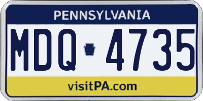 PA license plate MDQ4735