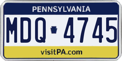 PA license plate MDQ4745