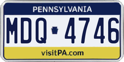 PA license plate MDQ4746