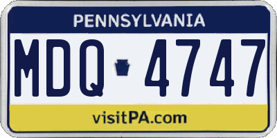 PA license plate MDQ4747