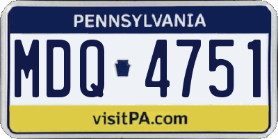 PA license plate MDQ4751