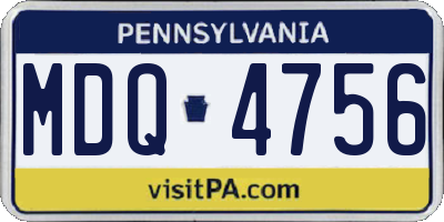 PA license plate MDQ4756