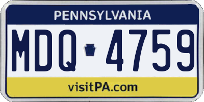 PA license plate MDQ4759