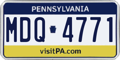 PA license plate MDQ4771