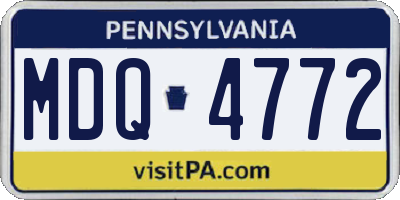PA license plate MDQ4772
