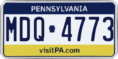 PA license plate MDQ4773