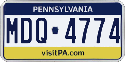 PA license plate MDQ4774