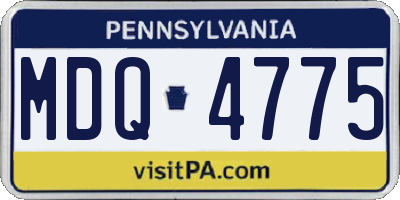 PA license plate MDQ4775