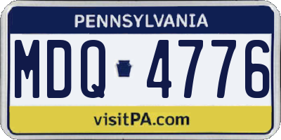 PA license plate MDQ4776