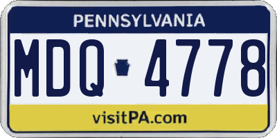 PA license plate MDQ4778
