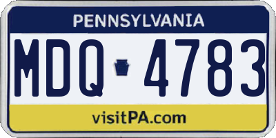 PA license plate MDQ4783