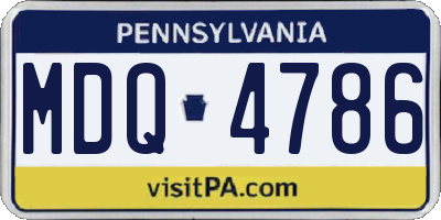 PA license plate MDQ4786