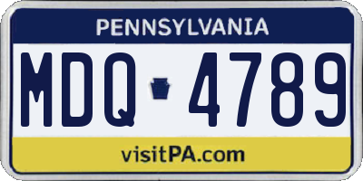 PA license plate MDQ4789