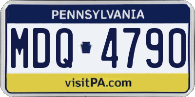 PA license plate MDQ4790