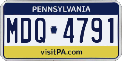 PA license plate MDQ4791